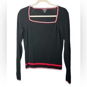 Red and Black Preppy Street Couture Knit  Top size XL